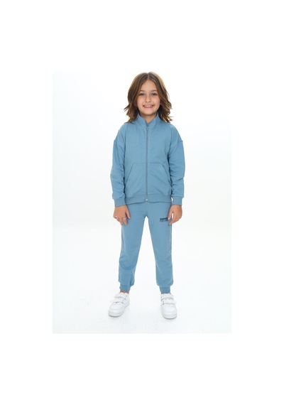 Toontoy Kids Toontoy Kız Çocuk 2'li Takım Dik Yaka Fermuarlı Cepli Sweatshirt & Beli Paçası Ribanalı Jogger Eşofman Altı - 2 İplik Mavi Toontoy Kids Toontoy Kız Çocuk 2'li Takım Dik Yaka Fermuarlı Cepli Sweatshirt & Beli Paçası Ribanalı Jogger Eşofman Altı - 2 İplik Mavi