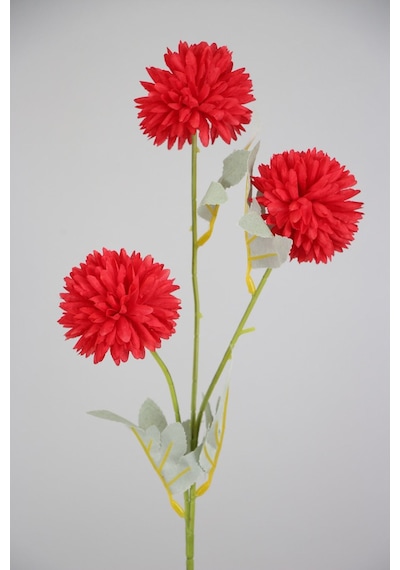 Yapay Çiçek 3lü Top Karanfil Dalı 62 Cm Kırmızı Kırmızı