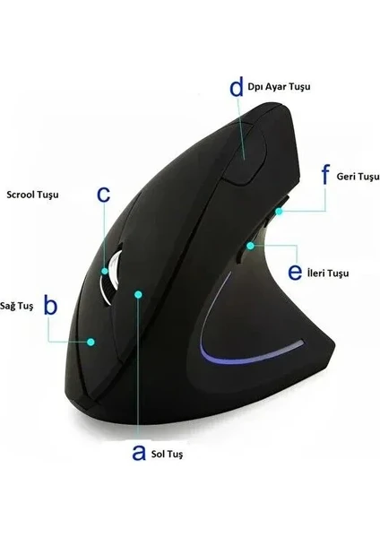 Kablosuz Ergonomik Dikey Mouse 800/1200/1600 Dpi Vert01