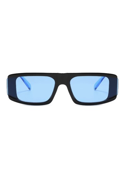 Lunar Mavi Kemik Çerçeve Dikdörtgen Vintage Retro Unisex Güneş Gözlüğü