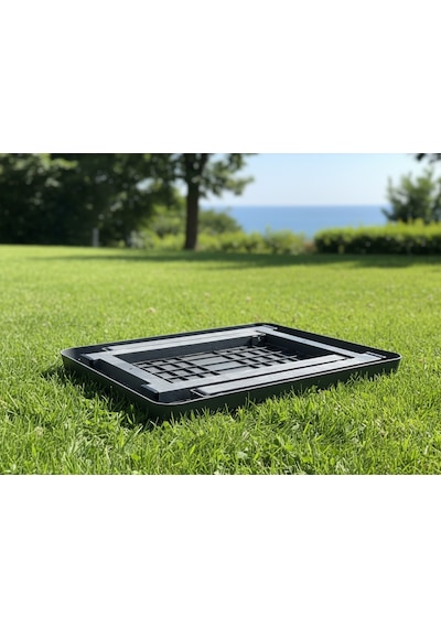 Ekstra Dayanıklı Katlanır Piknik Masası - 44x58 Cm Kaliteli Plastik Balkon Ve Bahçe Sehpası Siyah