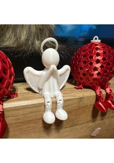 3'lü Set: Dua Eden Melek Ve Bacaklı Yılbaşı Topu Dekor Süsü 3d Baskı