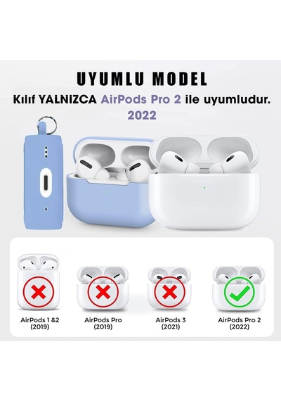 For Airpods Pro 2 İle Uyumlu Kılıf Silikon Tam Koruma Kancalı Anahtarlık Comely For Apple Airpods Pro 2 İle Uyumlu Silikon Kılıf Siyah