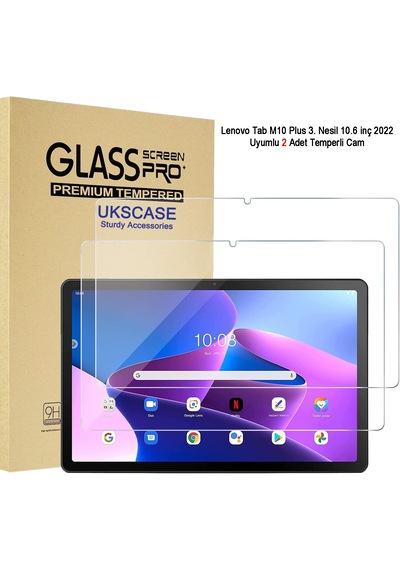 Lenovo Tab M10 Plus 3. Nesil 10.6 İnç 2022 Uyumlu Temperli Cam Ekran Koruyucu 2 Adet