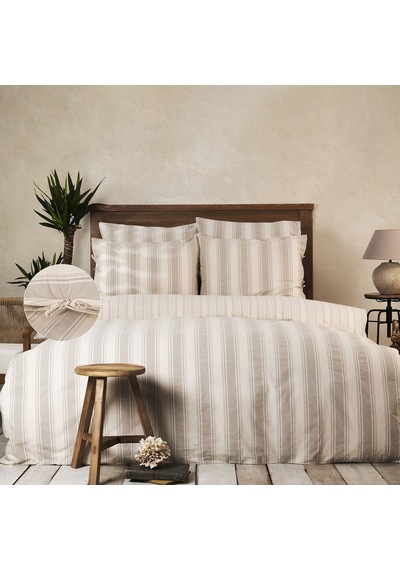 Karaca Home Naturel Line Jerardo Bej Armur Çift Kişilik Nevresim