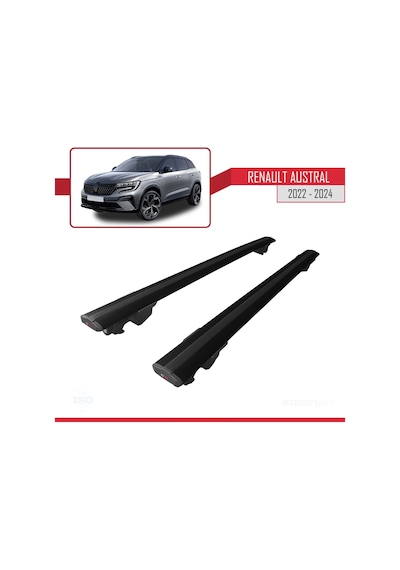 Renault Austral 2022 Ve Sonrası İle Uyumlu Hook Model Anahtar Kilitli Ara Atkı Tavan Barı Siyah
