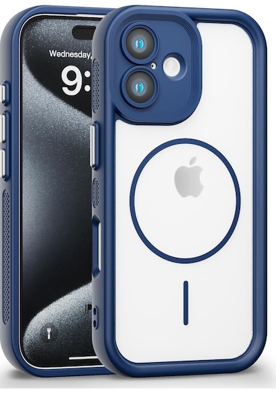 Apple Uyumlu iPhone 16 Plus  Kamera Korumalı Magsafe Wireless Şarj Özellikli Mat Silikon Lacivert Renkli Silikon Telefon Kılıfı