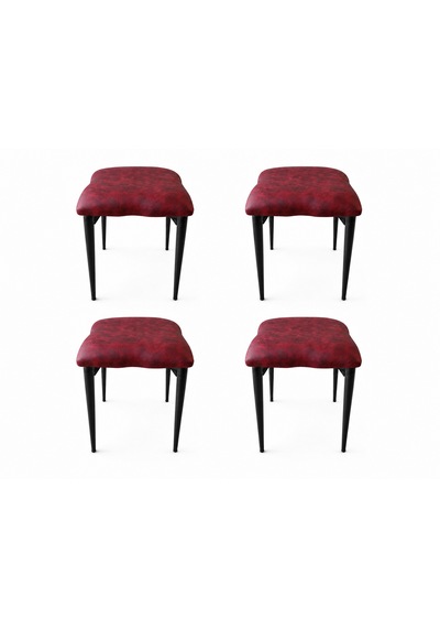 Tabure 4 Lü Siyah Bordo
