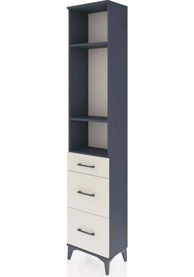Arges Dolap 3 Raflı 3 Çekmeceli 44x30x221 Antrasit-aytaşı Antrasit