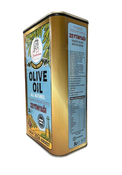 Gustolea Nature Organik Bebek Soğuk Sıkım Naturel Sızma Zeytinyağı 3 L