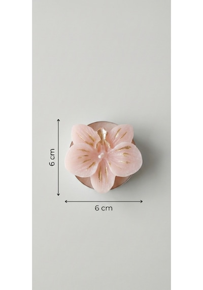 3'lü Orkide Tealight Dekoratif Soya Mum Beyaz