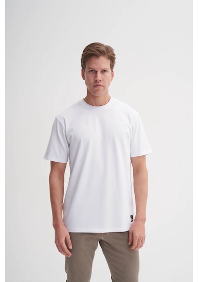 Cazador Bisiklet Yaka Beyaz Erkek T-shirt 4142 Beyaz