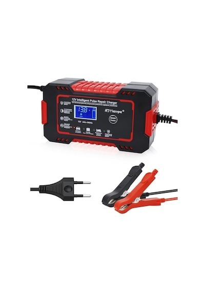 Rj Tianye 12v 6a Araba Motosiklet Kurşun Asit Akü Şarj Cihazı Auto Islak Kuru Jel Onarım Led Ekran