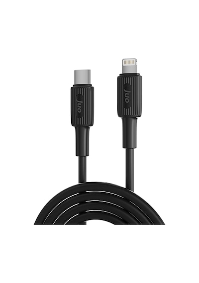 Juo JCBS272-B 27w Usb Type-c To Lightning Apple Uyumlu iPhone - iPak Silikon Hızlı Şarj Ve Data Kablosu Siyah 2 Metre