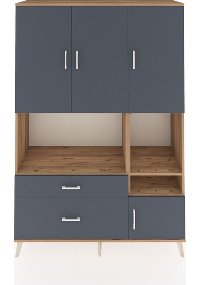 Hyperion Dolap 7 Raflı 2 Çekmeceli 4 Kapaklı 132x44x195 Çam-antrasit/antrasit Antrasıt/antrasıt Hyperion Dolap 7 Raflı 2 Çekmeceli 4 Kapaklı 132x44x195 Çam-antrasit/antrasit Antrasıt/antrasıt