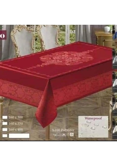Jumbo Masa Örtüsü Sıvı Geçirmez Leke Tutmaz Kırmızı 160x220cm