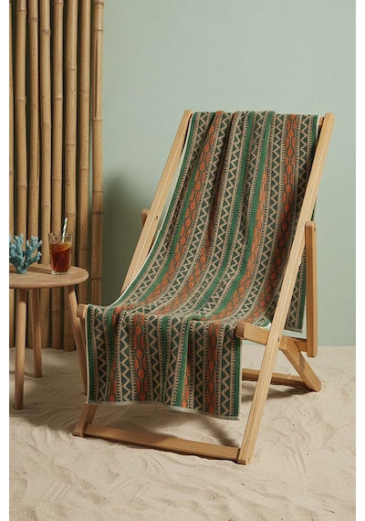 Koyu Yeşil Sahara %100 Pamuklu Plaj Havlusu 70x140 Cm Çok Renkli