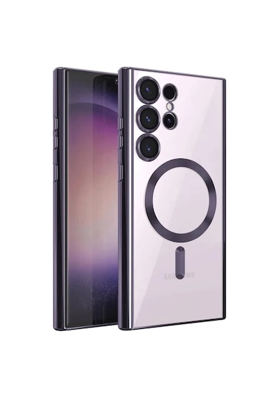 Galaxy Uyumlu S23 Ultra Kılıf Kross Magneticsafe Kapak -  Mor