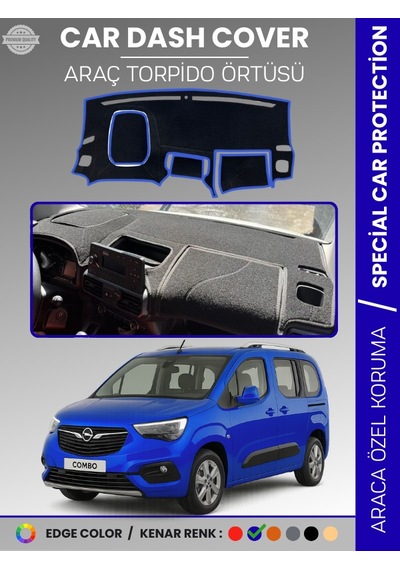 Opel Combo E 2018-2025 Torpido Örtüsü Ön Göğüs Koruma Torpido Koruma Tam Uyum Çatlamayı Önler - 772 Stiloto