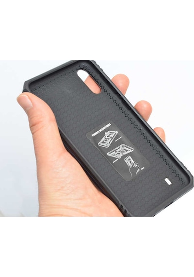 Kilifone - Galaxy M10 Uyumlu Kılıf Koruyucu Yüzüklü Çift Katman Vega Kapak - Gold - T8311