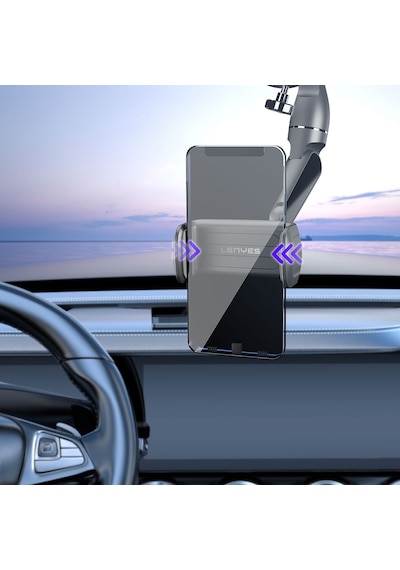 Dikiz Ayna Araç Telefon Tutucu Lenyes Cr146 360 Dönebilen Oynar Başlıklı Siyah