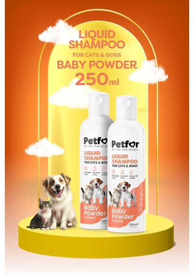 Kedi Ve Köpekler İçin Bebek Pudralı Şampuan 250 Ml X2 Adet