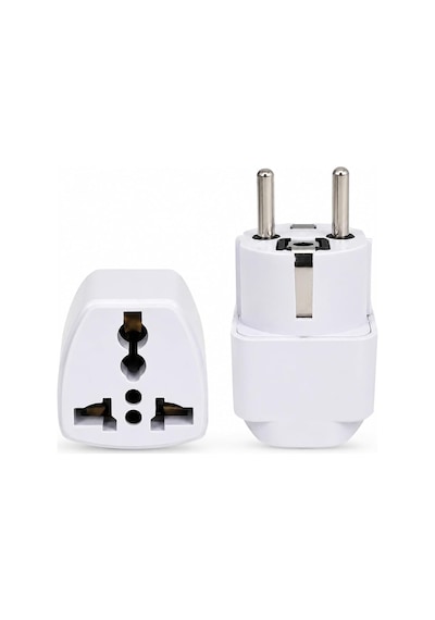 Kuzey's Store Universal Priz Dönüştürücü, Amerikan Priz Ve İngiliz Priz Türk Çevirici Adaptör, Us/uk To Eu Türk Fiş Adaptörü Seyahat Tipi Çevirici, Beyaz Çok Renkli