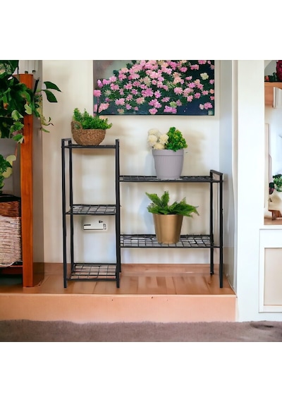 Dekoratif Metal Ayaklı 5 Tel Raflı Saksılık Katlı Saksı Standı Çiçeklik Bahçe Ve Balkon Dekoru Garden Diğer