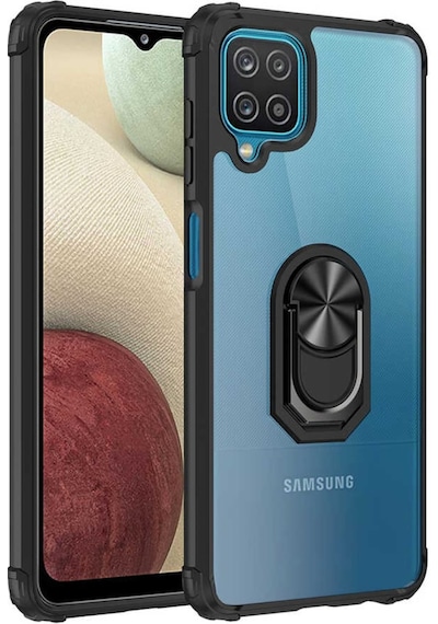 Samsung Uyumlu Galaxy A12 Kilif Standli Yüzüklü Mola Silikon Kapak 482087841
