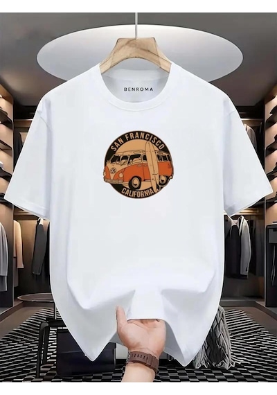 Woswos San Francısco Baskılı Oversize Tişört BEYAZ