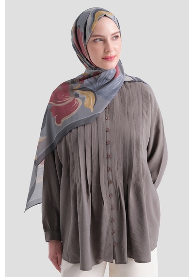 Armine Elegance Pamuk - İpek Şal As559 Gri