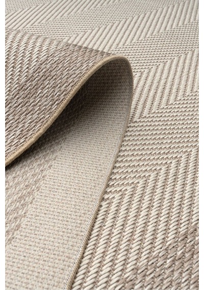 Leiva Home 6633 Krem Bej Bordür Çerçeveli Sisal Leke Tutmaz Makinede Yıkanabilir Kaymaz Halı