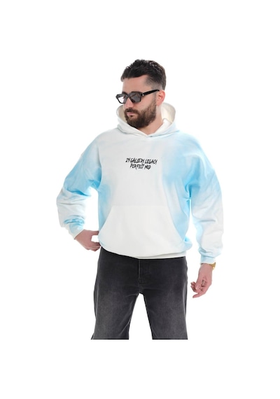 Ice Blue Yazı Detaylı Oversize Sweatshirt Mavi