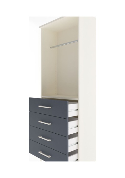 Arges Dolap Tek Raflı 4 Çekmeceli Tek Askılı 60x30x163 Aytaşı-antrasit Aytası
