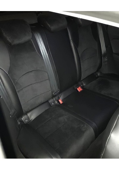 Seat Leon 2013 2020 Arası Uyumlu Arka Sırt 2+1 Siyah Taytüyü Siyah Deri Karışımı Siyah Ip