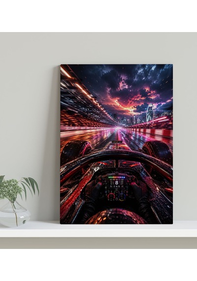 Bk Gift Formula Yarışı Ve Yarış Arabası Temalı Modern Kanvas Duvar Tablosu-2 50x70 Cm