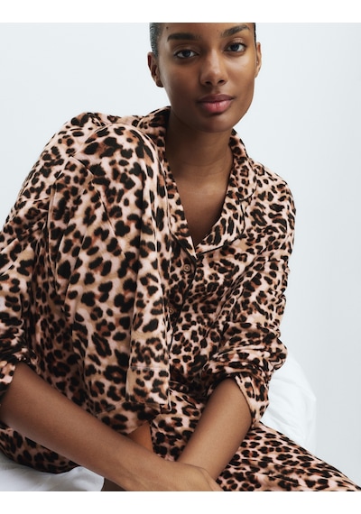 Marks & Spencer Desenli Pijama Takımı T37004622F Kahverengi