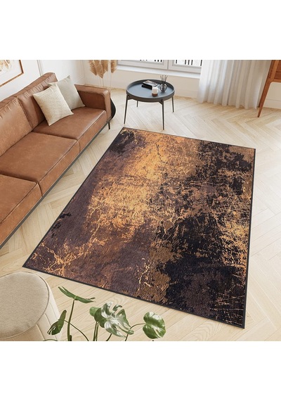 Rovigo Home Dijital Baskı Yıkanabilir Kaymaz Taban Salon Halısı Rvg0417 Kahverengi
