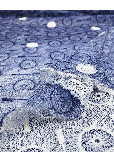 Mor Beyaz Renklerde Dantel En 130 Cm X Boy 225 Cm -10526 Çok Renkli