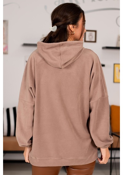 Armonika Kadın Vizon Polar Oversize Sweatshirt Arm-22k001005