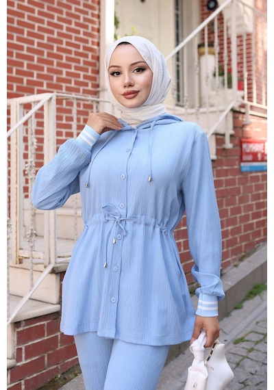 Misskayle Ribana Detaylı Takım Bebe Mavisi Bebemavisi Bebek Mavisi