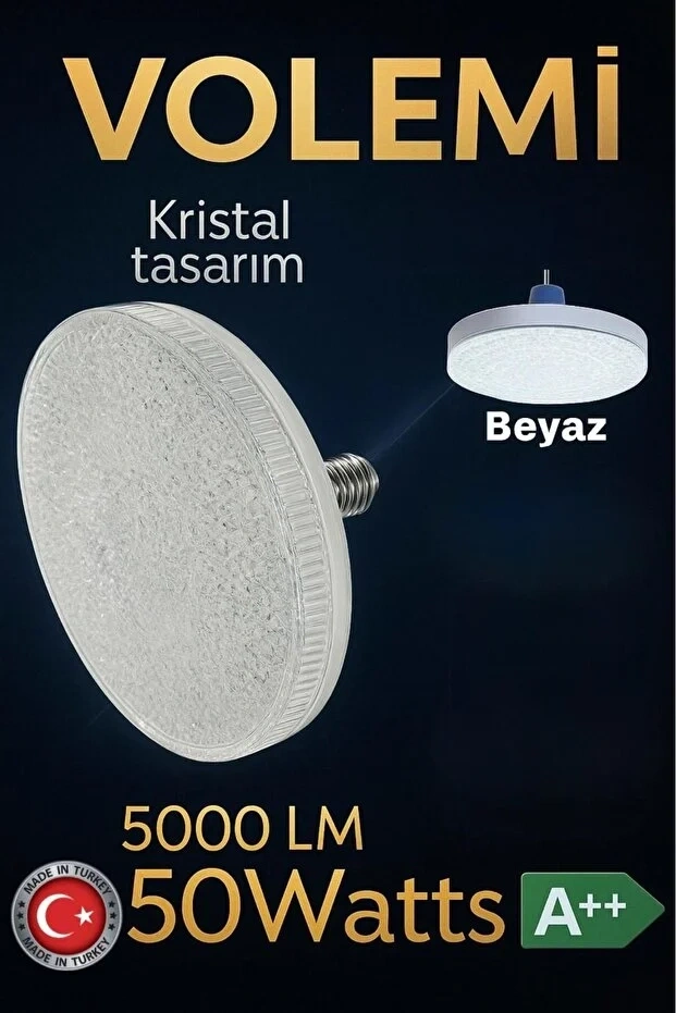 Kristal Tasarım 50w Süper Led Ampul 5000 Lümen E27 Duy Beyaz Işık Yüksek Tasarruflu Lamba Ampul 1 Adet