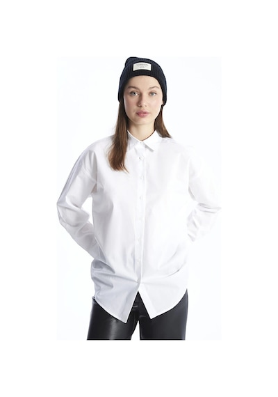 LC Waikiki Xsıde Beyaz Poplin Kadın Gömlek Optik Beyaz