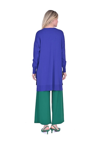 İnvee Oversize Renk Detaylı Triko Tunik Morcivert 6367 Mor