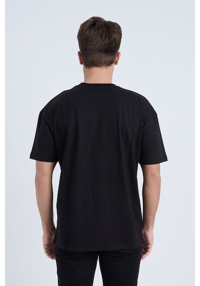 Velvoria Unisex Oversize Siyah Run T-shirt