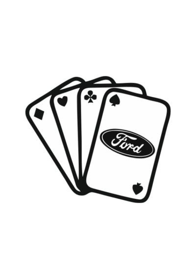 Ford İçin Uyumlu Aksesuar İskambil Oto Sticker Siyah 13 11 Cm