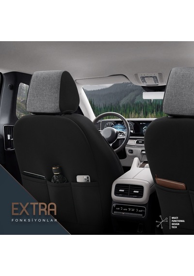 Otom Voyager Design Boyun ve Bel Destekli Ultra Konforlu Universal Koltuk Kılıfı Tam Set