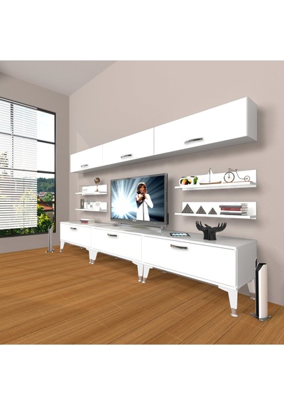 Decoraktiv Eko 8y Slm Silver Tv Ünitesi Tv Sehpası Beyaz