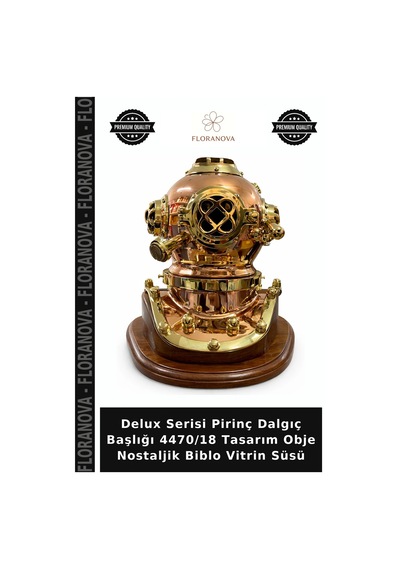 Delux Serisi Pirinç Dalgıç Başlığı 4470/18 Tasarım Obje Nostaljik Biblo Vitrin Süsü