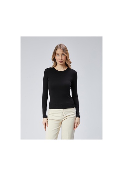 Virago Soft Cotton Yuvarlak Yaka Uzun Kol Bluz/body Siyah - 686786243 Siyah - 686786243 Siyah